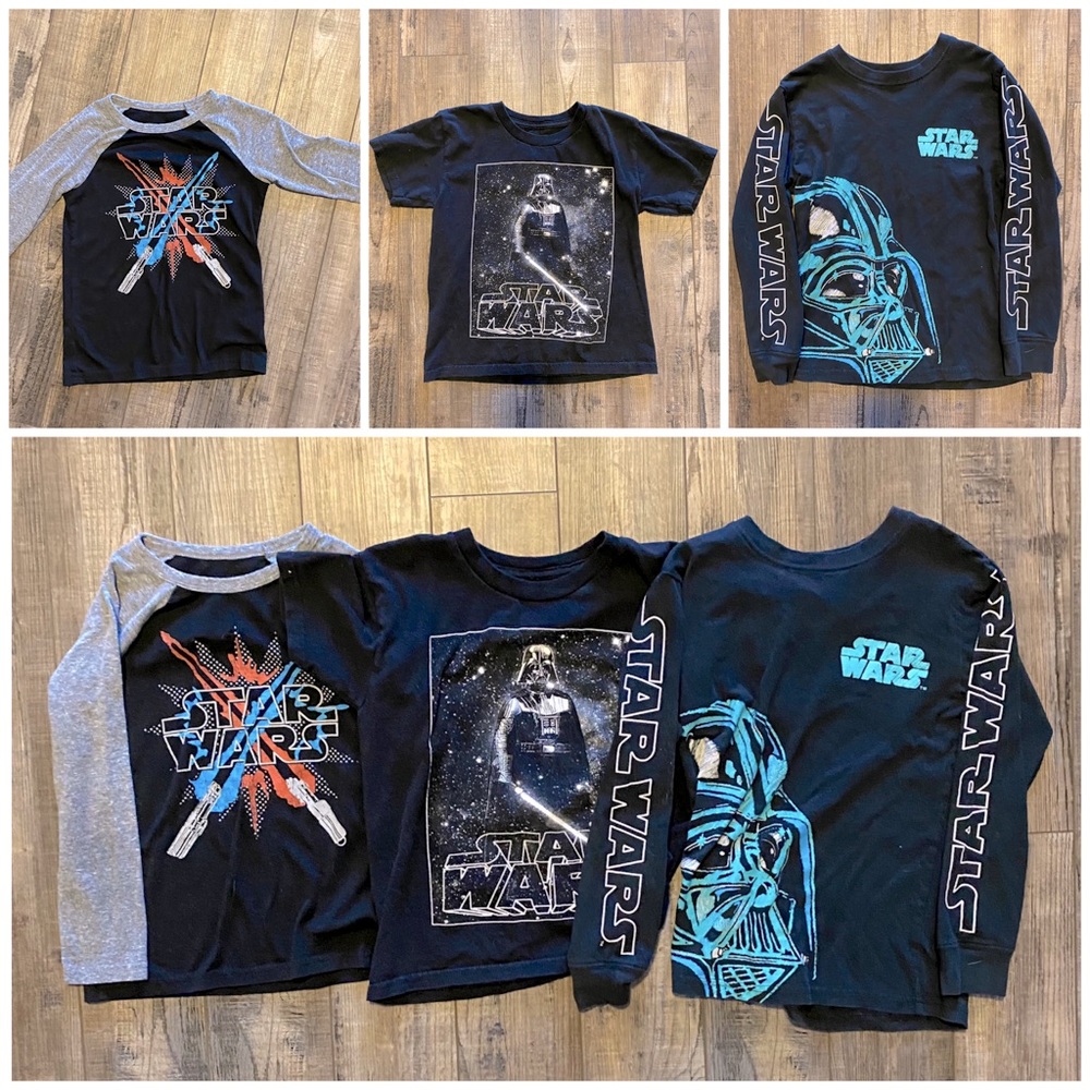 Lot of 3 Star Wars Long Sleeve and Short Sleeve T-Shirts sizes XS/S